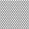 Japanese traditional ornament. Seamless pattern. Black and white fish scales. Vector illustration