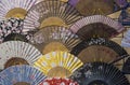 Japanese paper fan texture arragement