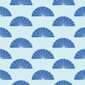 Japanese traditional surface design. Vector hand drawn seamless pattern with fans.