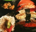 Japanese traditional sushi set Royalty Free Stock Photo