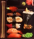 Japanese traditional sushi set Royalty Free Stock Photo