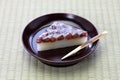 japanese traditional sweet dessert served with barley tea Royalty Free Stock Photo