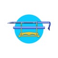 Japanese traditional swords with background blue circle Royalty Free Stock Photo