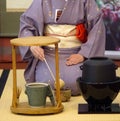 Japanese traditional tea ceremony Chanoyu. Royalty Free Stock Photo