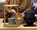 Japanese traditional tea ceremony Chanoyu. Royalty Free Stock Photo