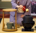 Japanese traditional tea ceremony Chanoyu. Royalty Free Stock Photo