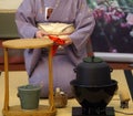 Japanese traditional tea ceremony Chanoyu. Royalty Free Stock Photo