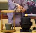 Japanese traditional tea ceremony Chanoyu. Royalty Free Stock Photo