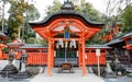 Japanese traditional temple with golden red roof in Kyoto, Japan Royalty Free Stock Photo