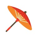 Japanese traditional umbrella. Asian umbrella flat style vector illustration. Royalty Free Stock Photo