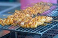 Japanese traditional yakitori, chicken grilled as the famous