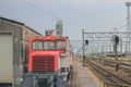 a japanese train on snow track, japan 30 Oct 2013 Royalty Free Stock Photo