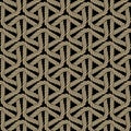 Japanese Triangle Maze Rope Vector Seamless Pattern