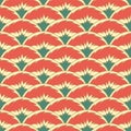 Japanese Tribal Fan Wave Vector Seamless Pattern