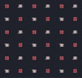 Japanese Tribal Small Square Vector Seamless Pattern