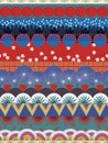 Japanese tribal vector pattern red blue white teal