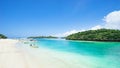 Japanese tropical island beach with clear lagoon water, Ishigaki Royalty Free Stock Photo