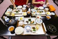 Japanese typical healthy breakfast set Royalty Free Stock Photo