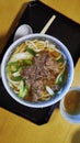 Japanese udon noodle with simmered beef Royalty Free Stock Photo