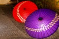 Japanese umbrella in Kyoto, Japan. Image of Japanese culture. Royalty Free Stock Photo