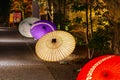 Japanese umbrella in Kyoto, Japan. Image of Japanese culture. Royalty Free Stock Photo