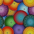 Bright japanese umbrella seamless pattern. Vector Illustration Royalty Free Stock Photo