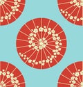 Japanese umbrella seamless pattern polka dot style