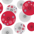 Japanese umbrella seamless pattern.