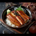 Japanese unagi with kabayaki sauce 2 Royalty Free Stock Photo