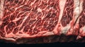 Japanese Wagyu A5 beef with high-marbled Background texture. Kobe wagyu beef premium product. Generative AI, illustration Royalty Free Stock Photo