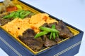 Japanese Wagyu Beef Rice Bento Set Royalty Free Stock Photo