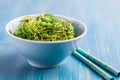 Japanese wakame salad with sesam seeds. Healthy seaweed salad Royalty Free Stock Photo