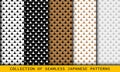 Japanese wave design seamless fish scales patterns