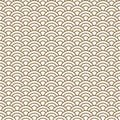 Japanese wave traditional vector seamless pattern in gold line color style.