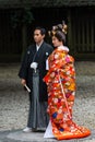 Japanese wedding ceremony at Meiji Jingu Shrine, Tokyo Royalty Free Stock Photo