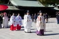 Japanese wedding ceremony at Shrine Royalty Free Stock Photo