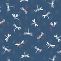 Japanese white and orange dragonflies pattern