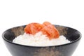 Japanese white rice and karashi mentaiko Royalty Free Stock Photo