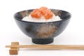 Japanese white rice with karashi mentaiko Royalty Free Stock Photo