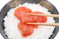 Japanese white rice and karashi mentaiko Royalty Free Stock Photo