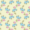 Japanese Wild Flower Leaf Vector Seamless Pattern