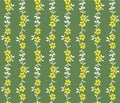 Japanese Wild Flower Stripe Vector Seamless Pattern