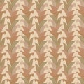 Japanese Wild Leaf Stripe Vector Seamless Pattern