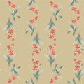 Japanese Wild Orchid Vector Seamless Pattern