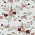Japanese Wild Star Flower Leaf Vector Seamless Pattern Royalty Free Stock Photo
