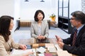 Japanese woman attending team meeting as a leader Royalty Free Stock Photo