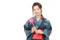 Japanese woman in clothes of kimono Royalty Free Stock Photo