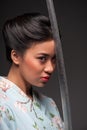 Japanese woman with katana Royalty Free Stock Photo