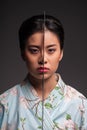 Japanese woman with katana Royalty Free Stock Photo