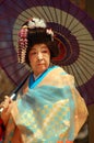 Japanese Woman in Traditional Dress Royalty Free Stock Photo